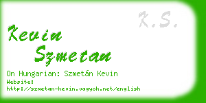 kevin szmetan business card